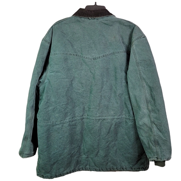 Carhartt C08HTG Vintage Union USA Santa Fe Ranch Corduroy Collar Green Coat L - Picture 12 of 16